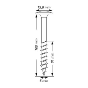 0251010601005 Rakennusruuvi 6,0x100mm 100kpl SPAX