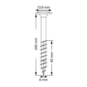 0251010602005 Rakennusruuvi 6,0x200mm 50kpl SPAX