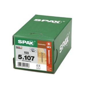 0251010501075 Rakennusruuvi SPAX 5,0 x 107 mm, 150 kpl