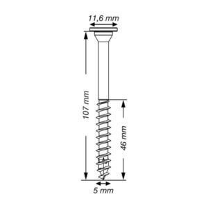 0251010501075 Rakennusruuvi SPAX 5,0 x 107 mm, 150 kpl