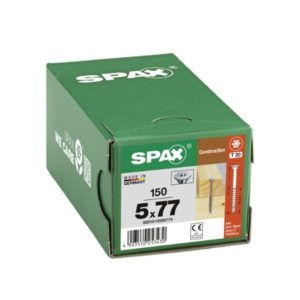 0251010500775 Rakennusruuvi SPAX 5,0 x 77 mm, 150 kpl