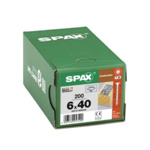 0251010600405 Rakennusruuvi SPAX 6,0 x 40 mm, 200 kpl