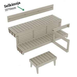 Selkänoja lämpökäsitelty haapa 2070 mm - 1102475