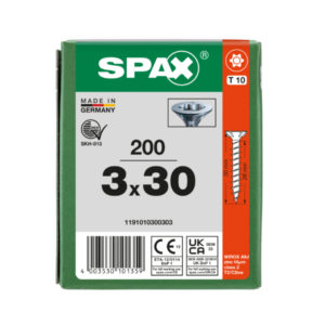 Yleisruuvi uppokanta 3,0x30mm 200kpl SPAX