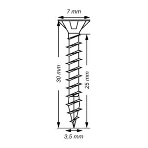 Yleisruuvi uppokanta 3,5x30mm 200kpl SPAX