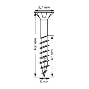 Yleisruuvi uppokanta 5,0x100mm 100kpl SPAX
