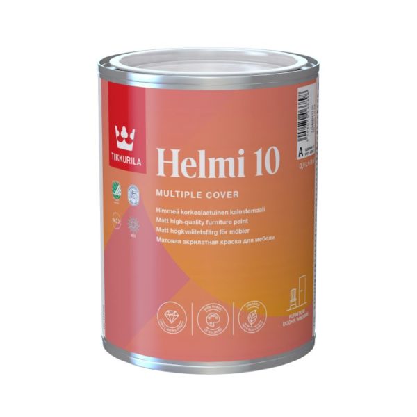 Tikkurila Helmi 10 Kalustemaali Valkoinen A 0,9L