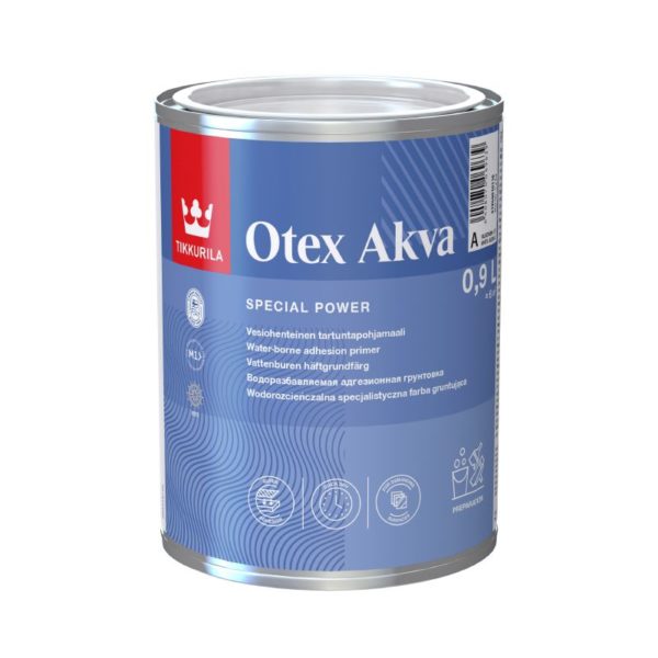 Tikkurila Otex Akva Tartuntapohjamaali Valkoinen A 0,9L