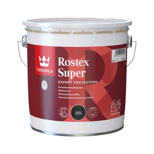 Tikkurila Rostex Super Ruosteenestomaali Musta 3L