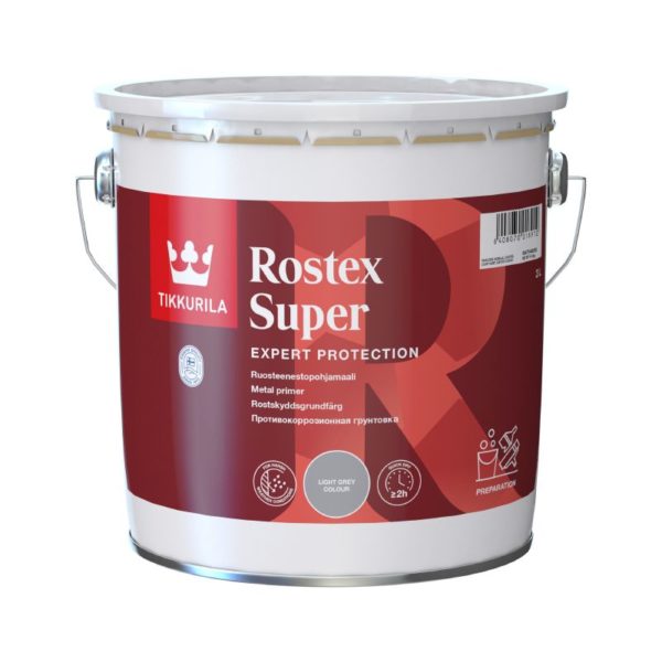 Tikkurila Rostex Super Ruosteenestomaali Vaaleanharmaa 3L